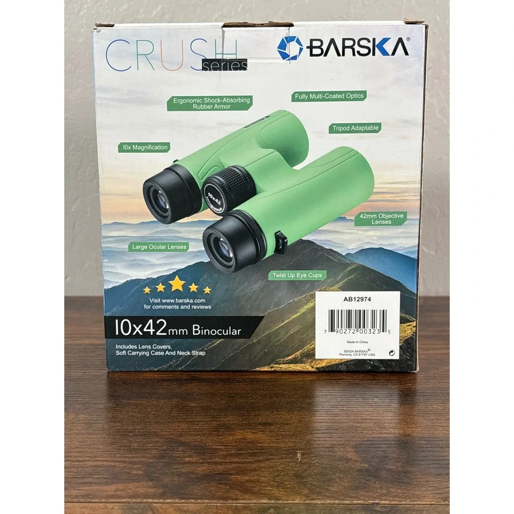 Barska Crush Series 10x42mm Binoculars Lime Green AB12974 BAK-4 Prism New